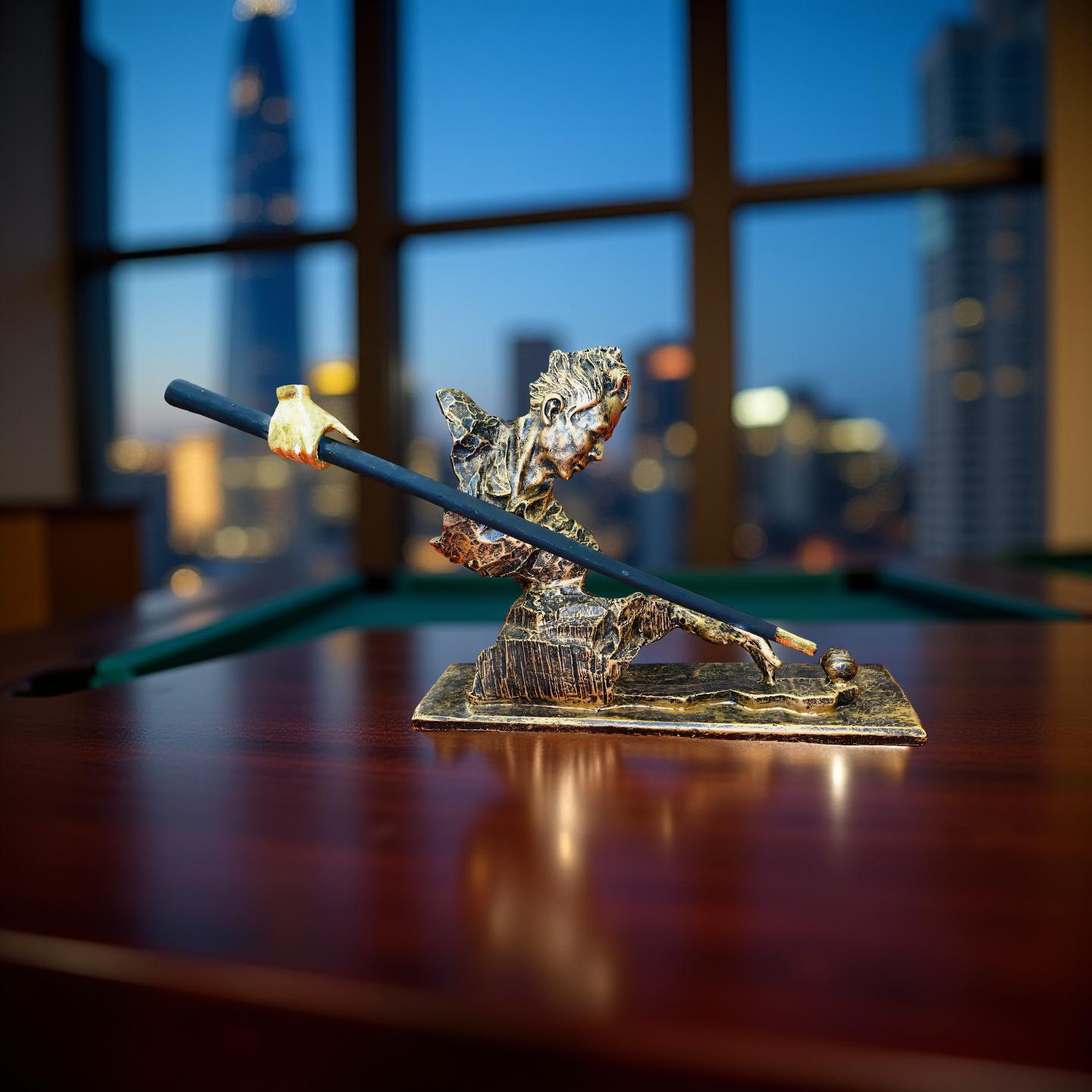 Precision Shot – Abstract Snooker Player Sculpture