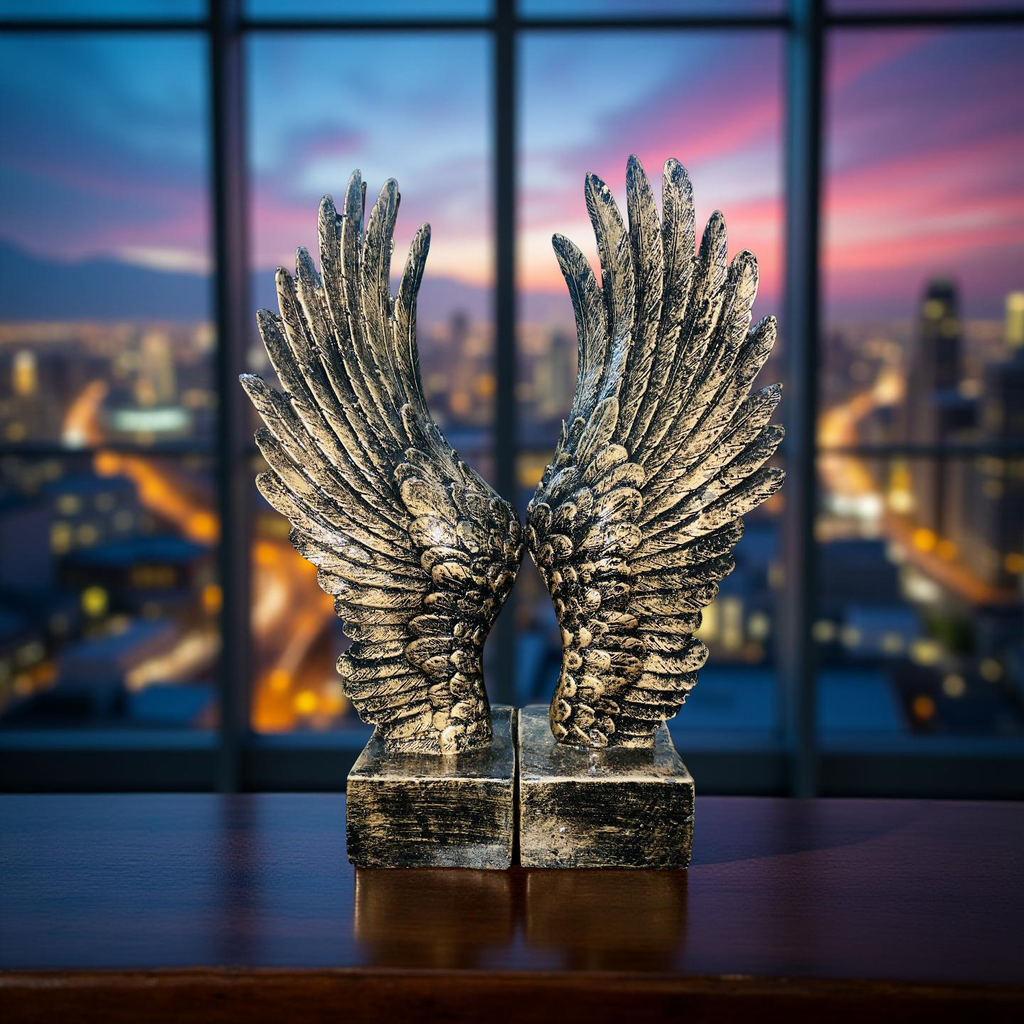 Celestial Wings – Angel Wing Bookends