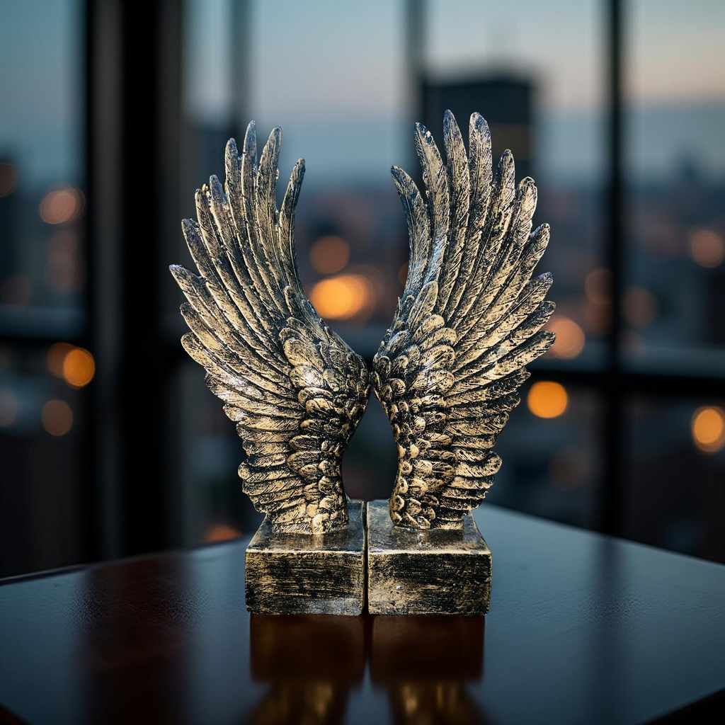 Celestial Wings – Angel Wing Bookends